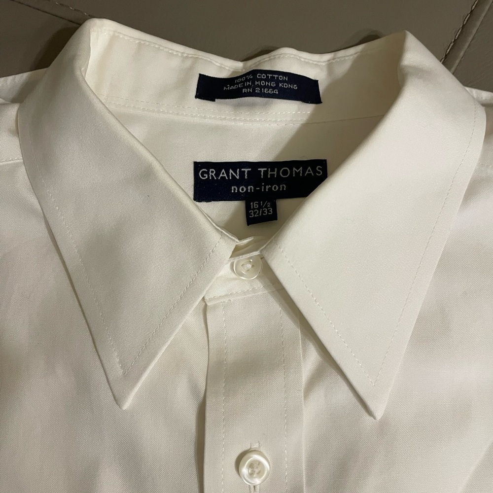 Men's Grant Thomas White Non-Iron Shirt
